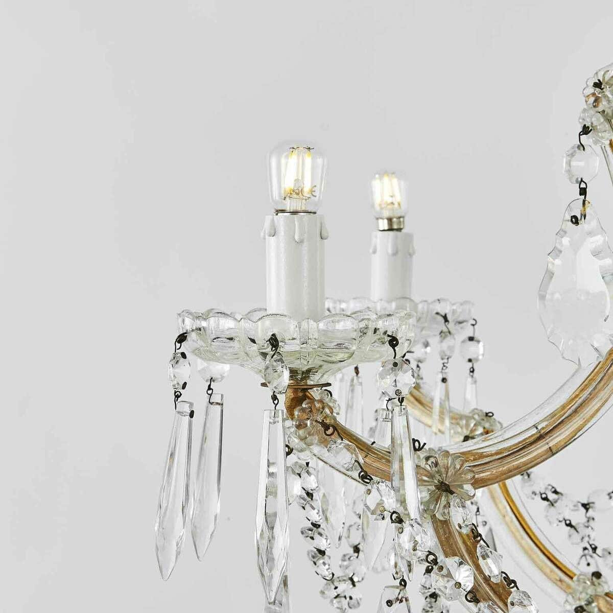 Italian Crystal Seven-light Chandelier Maria Theresa Style 1950s - JAA