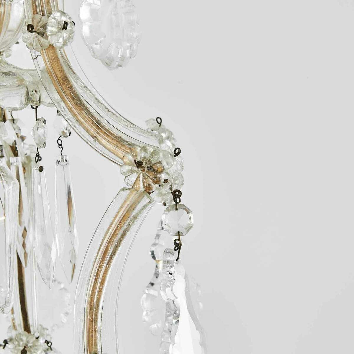 Italian Crystal Seven-light Chandelier Maria Theresa Style 1950s - JAA