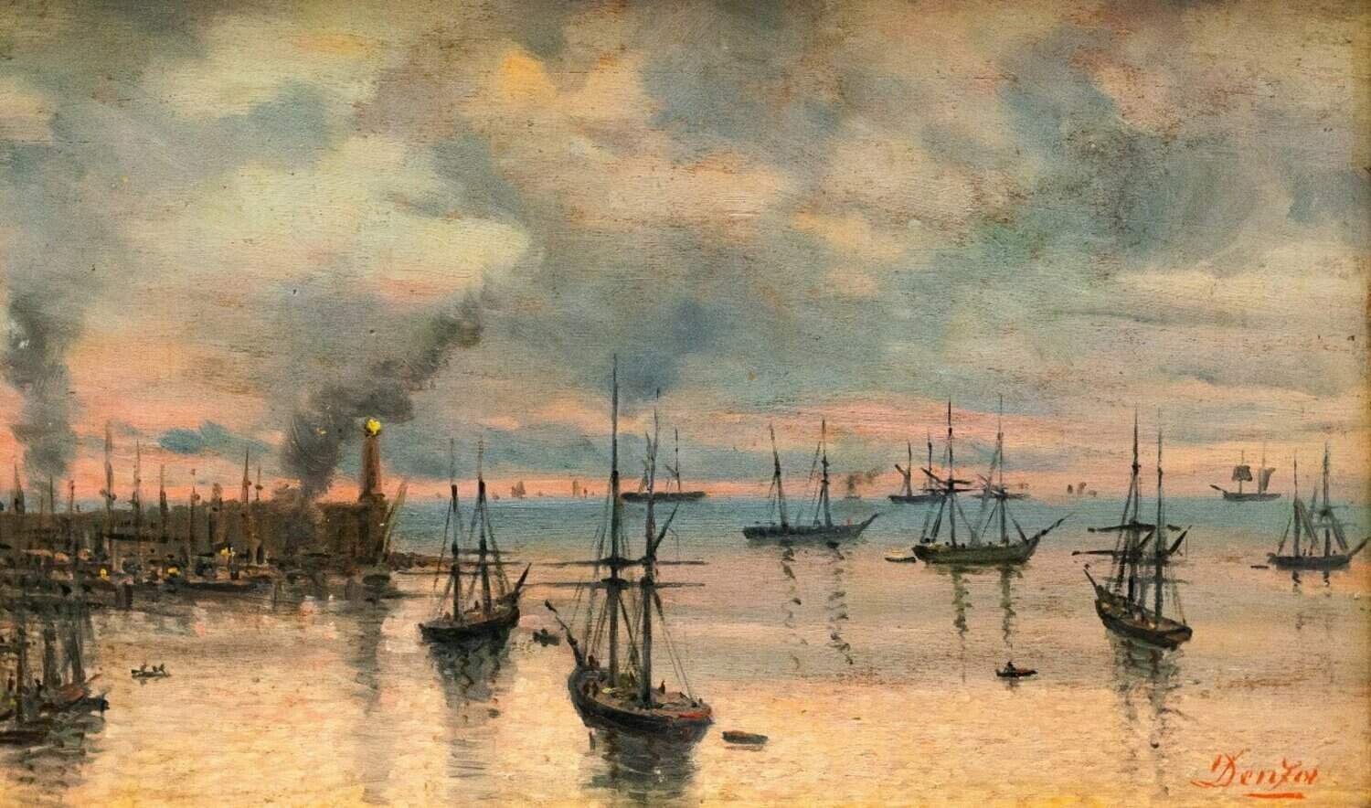 Ciro Denza, Series Of Four Coastal Views And Landscapes, Oil On Panel, Late 19th - Early 20th - JAA