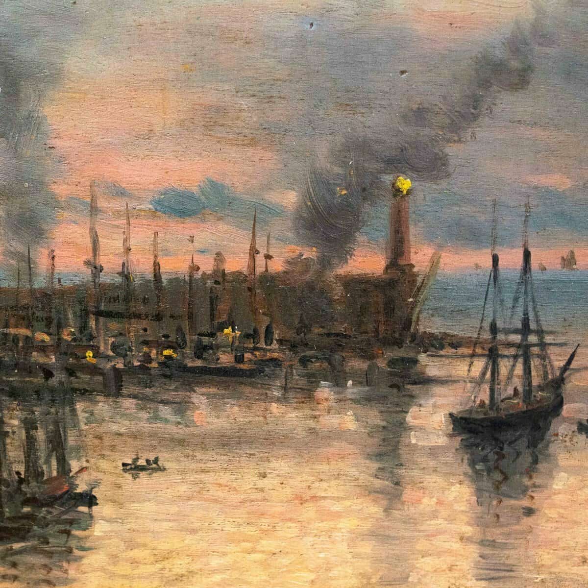 Ciro Denza, Series Of Four Coastal Views And Landscapes, Oil On Panel, Late 19th - Early 20th - JAA