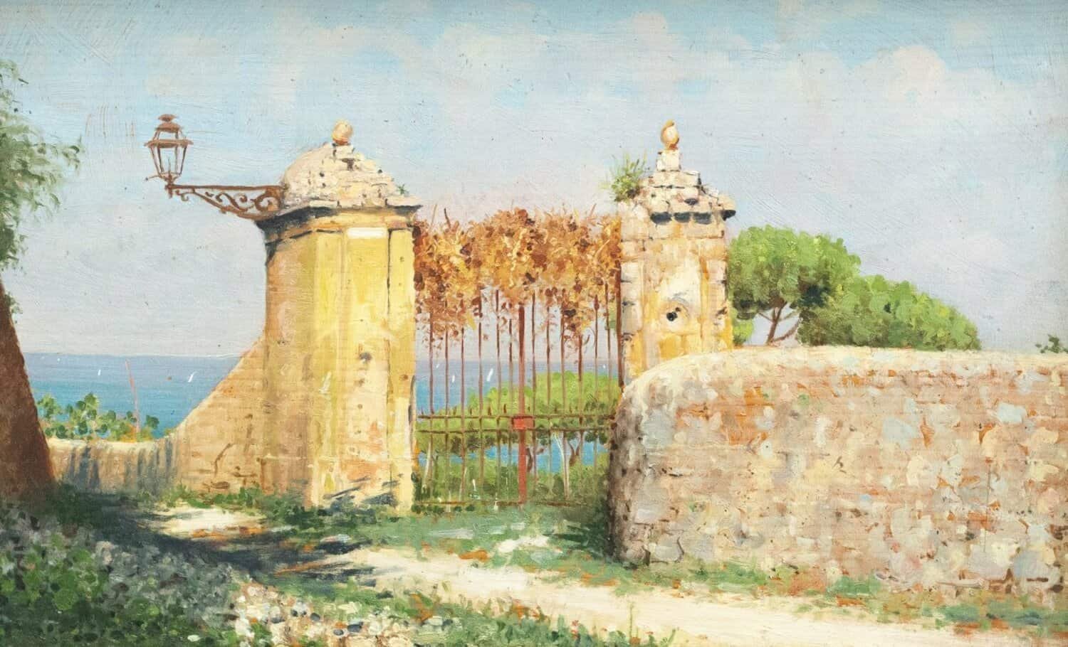 Ciro Denza, Series Of Four Coastal Views And Landscapes, Oil On Panel, Late 19th - Early 20th - JAA