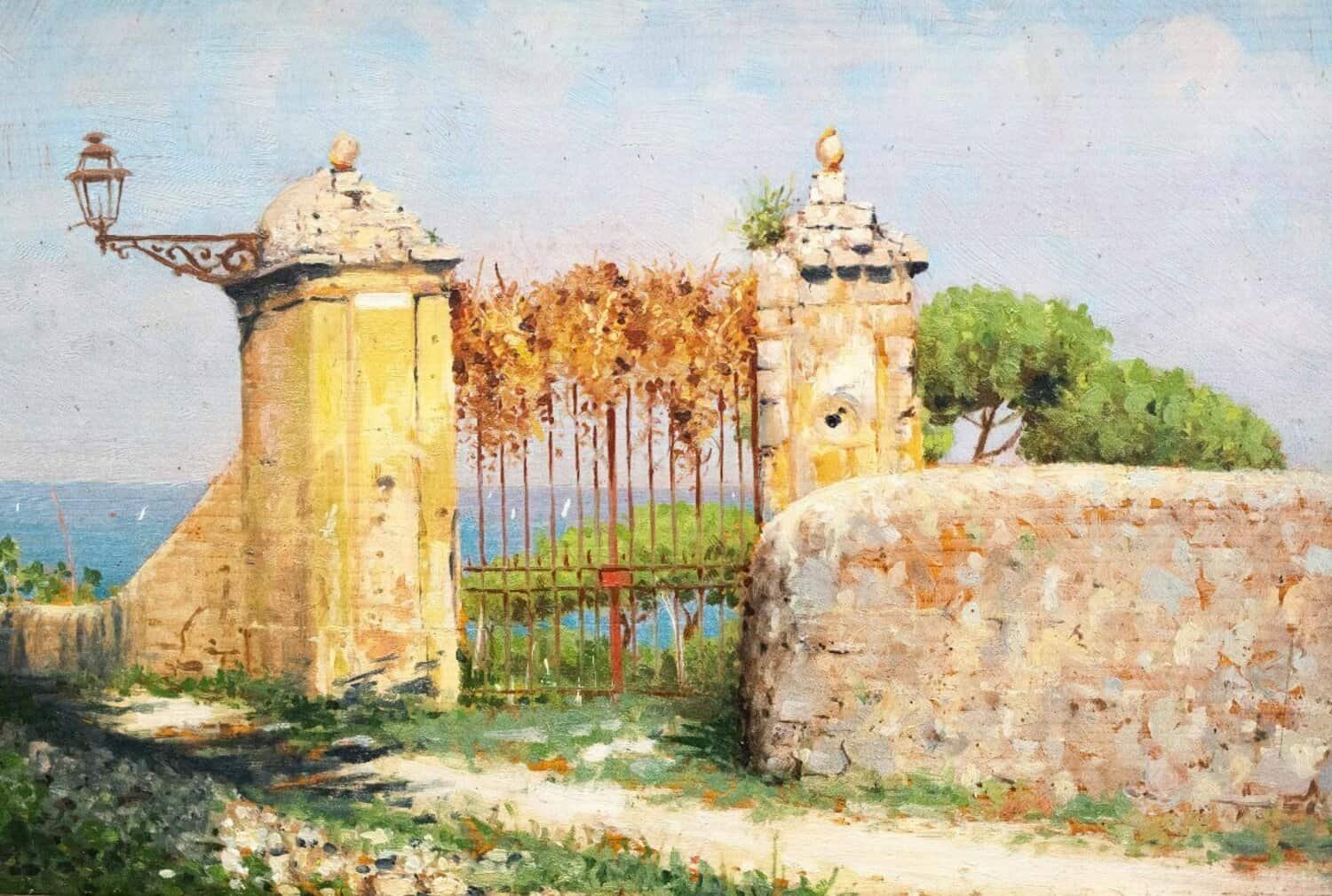 Ciro Denza, Series Of Four Coastal Views And Landscapes, Oil On Panel, Late 19th - Early 20th - JAA