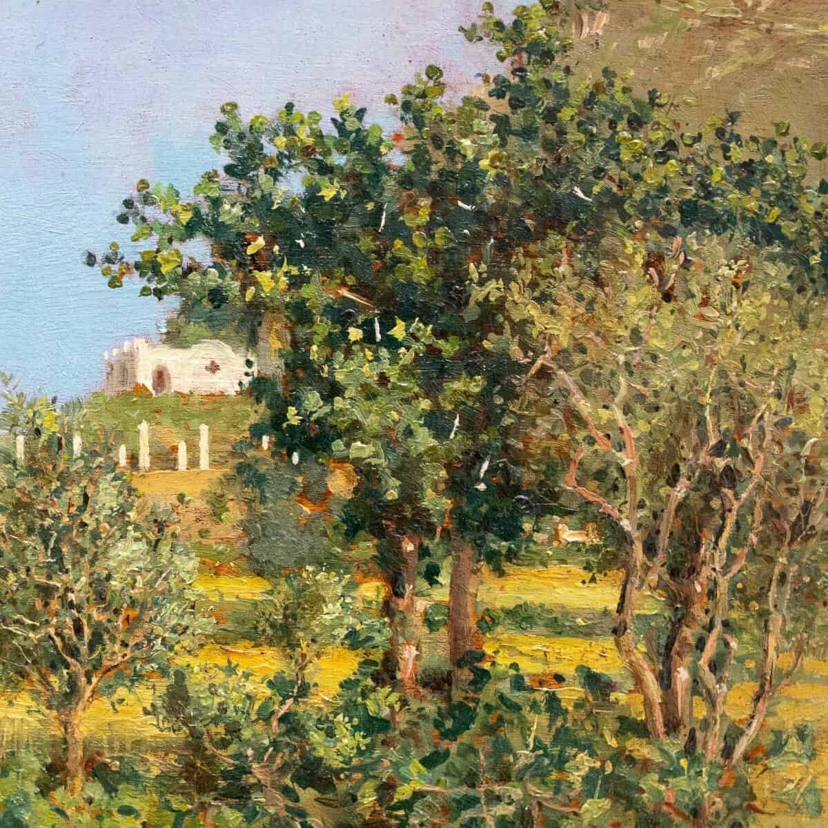 Ciro Denza, Series Of Four Coastal Views And Landscapes, Oil On Panel, Late 19th - Early 20th - JAA