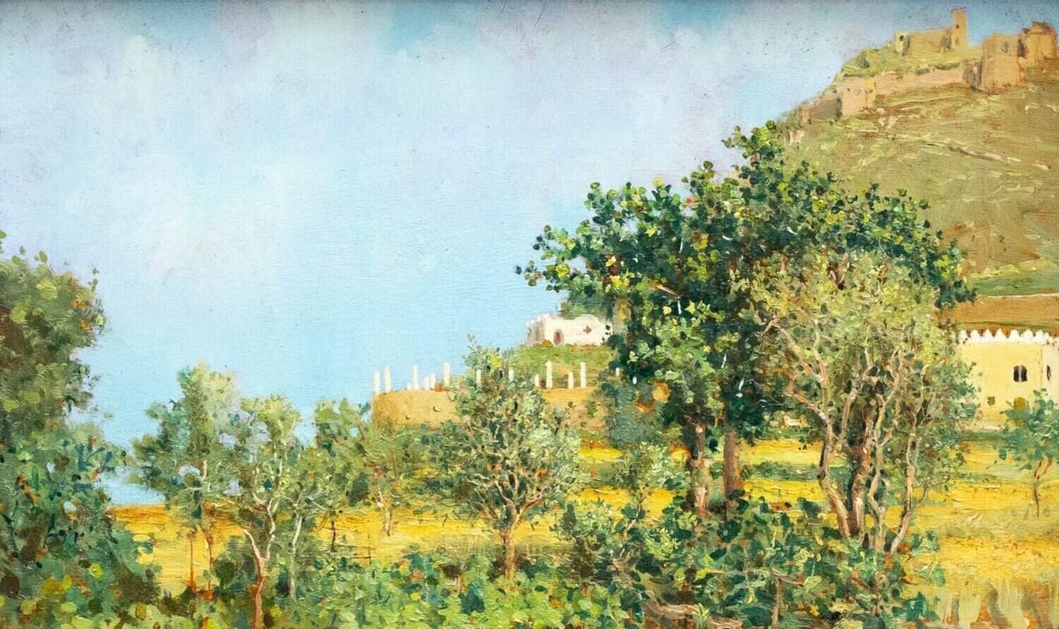 Ciro Denza, Series Of Four Coastal Views And Landscapes, Oil On Panel, Late 19th - Early 20th - JAA