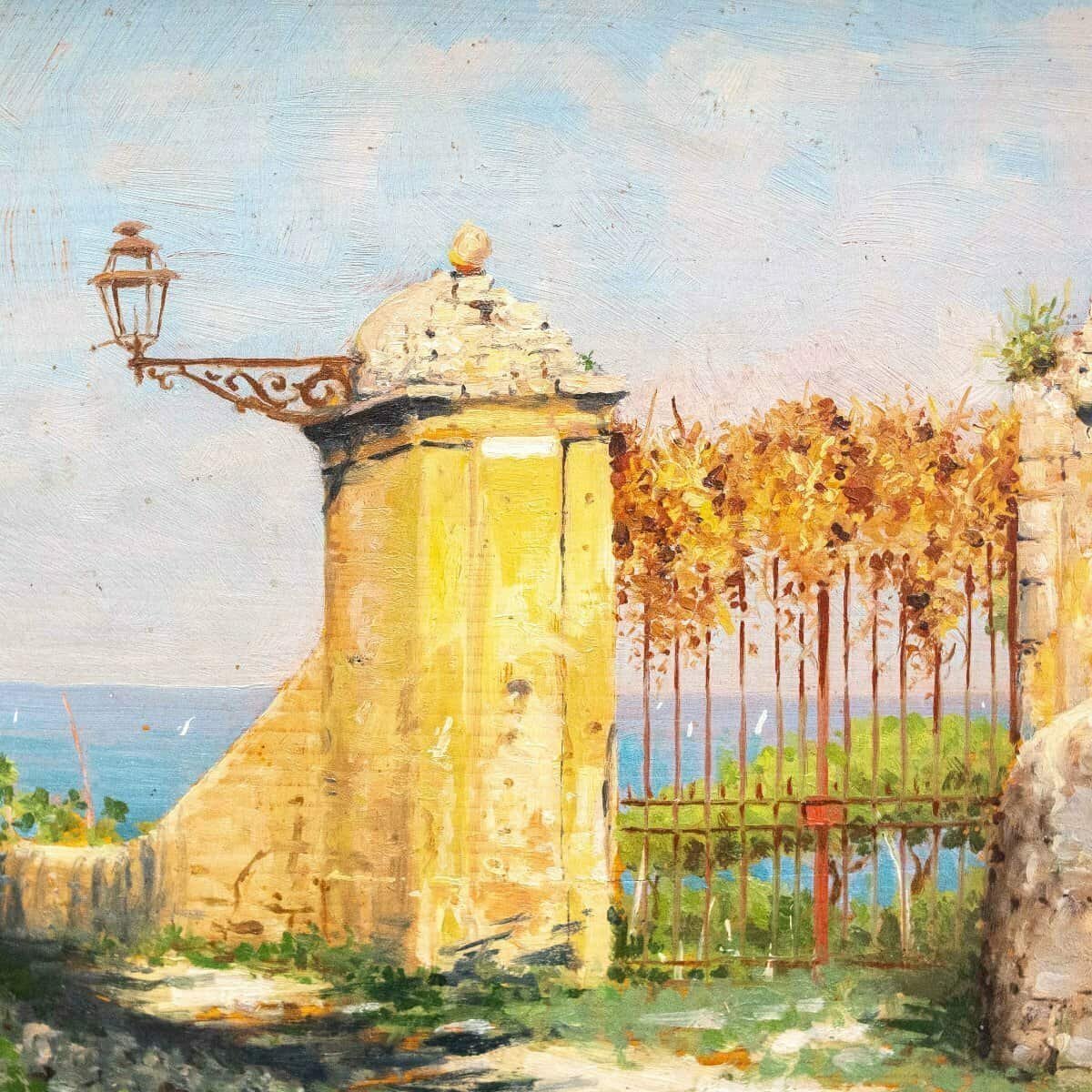 Ciro Denza, Series Of Four Coastal Views And Landscapes, Oil On Panel, Late 19th - Early 20th - JAA