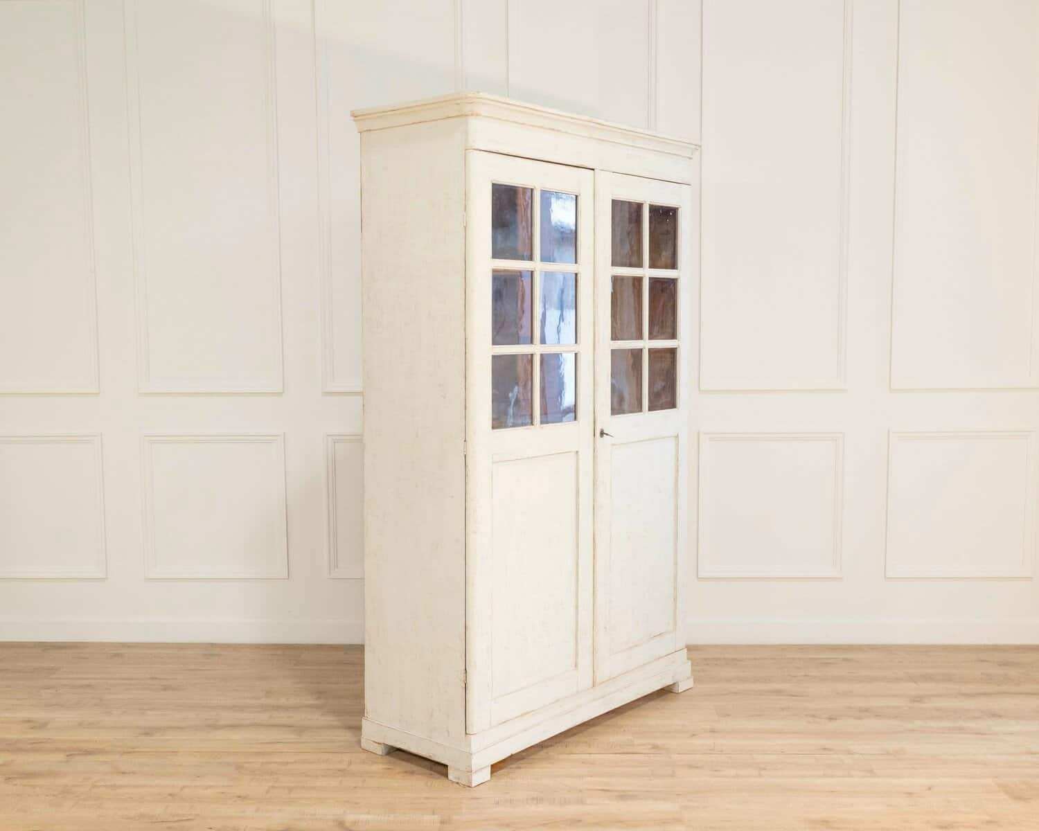 19th Century Swedish Painted Display Cabinet — Gustavian Vitrine - JAA