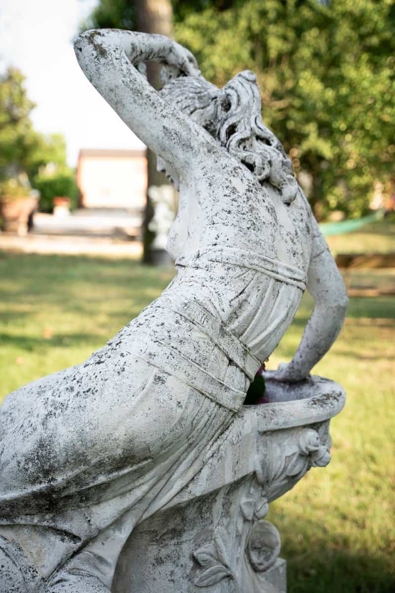 Italian 1930s Liberty-Style Marble-Grit Sculptural Fountain with Seated Female Figure - JAA