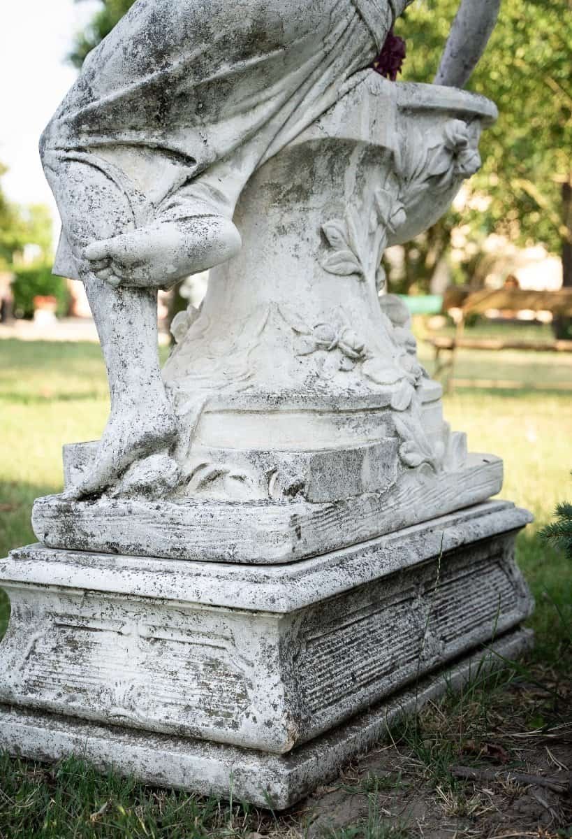Italian 1930s Liberty-Style Marble-Grit Sculptural Fountain with Seated Female Figure - JAA