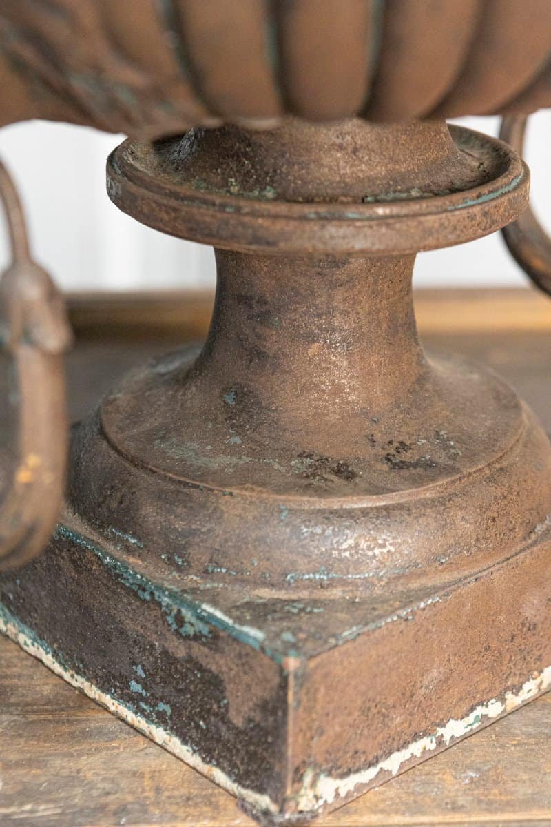 French 19th Century Pair of Cast Iron Urns - JAA