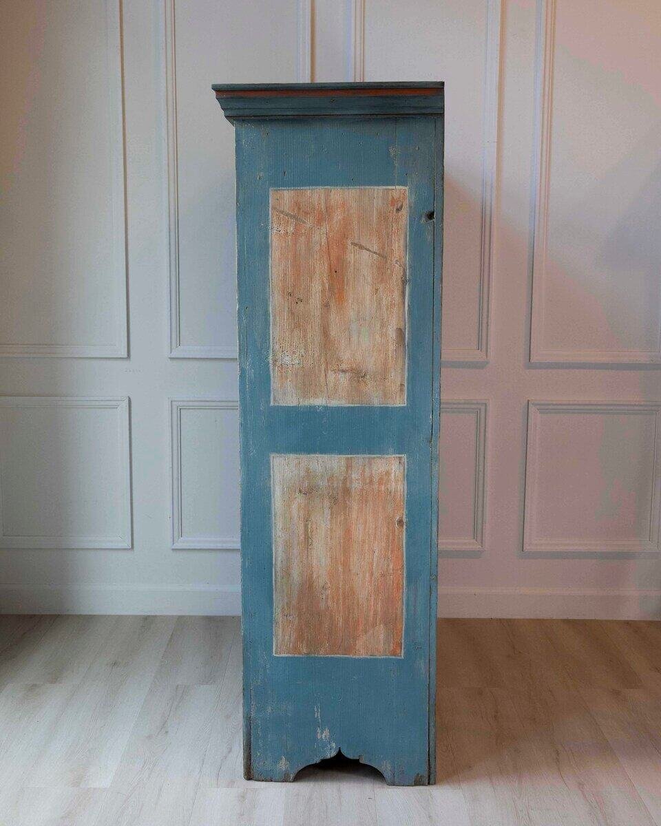 Tyrolean Late 18th Century Painted Pine Armoire with Original Folk Art Finish, Dated 1793 - JAA