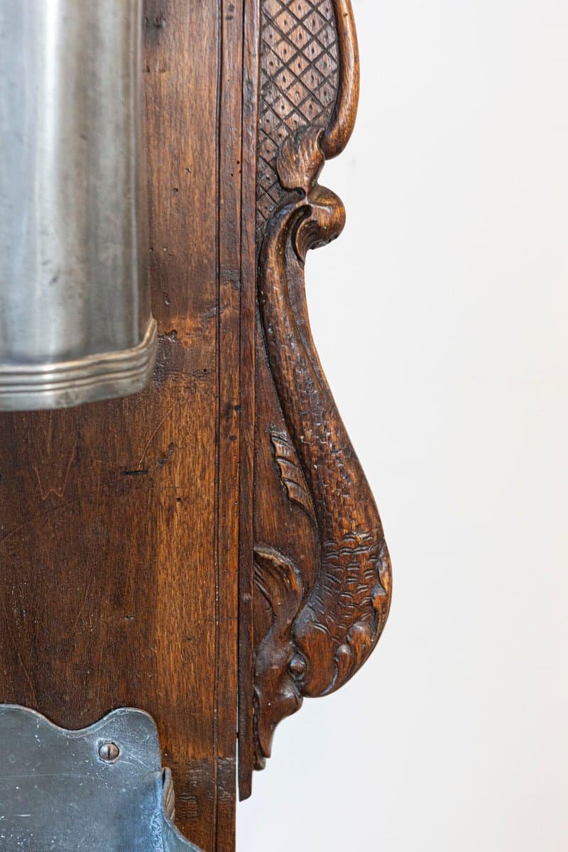 French 18th Century Louis XV Period Pewter Lavabo Mounted on Walnut Stand - JAA