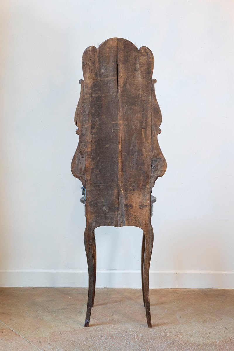 French 18th Century Louis XV Period Pewter Lavabo Mounted on Walnut Stand - JAA