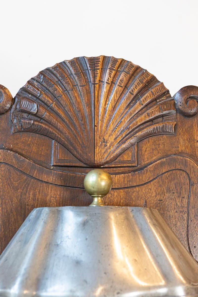 French 18th Century Louis XV Period Pewter Lavabo Mounted on Walnut Stand - JAA