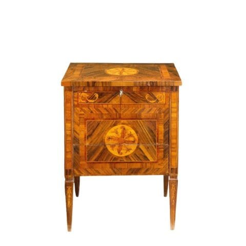 Walnut Bedside Table/nightstand, Louis XVI Style -xix Century