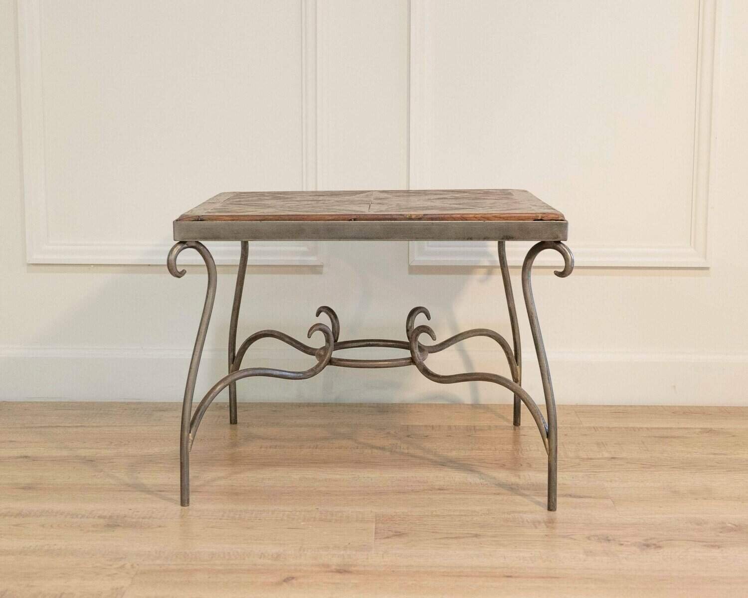 80s Coffee Table, Old Wind Rose Parquet - JAA