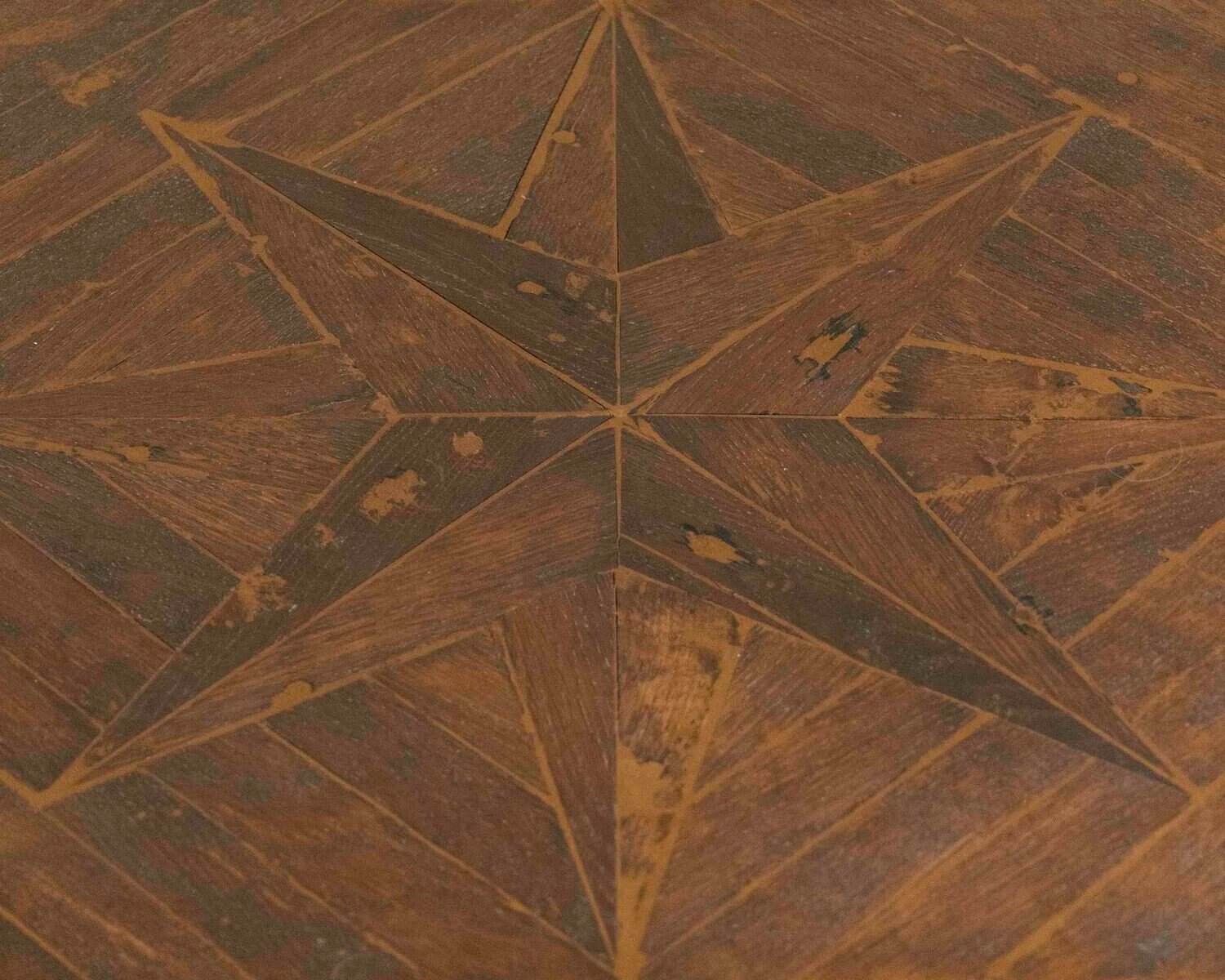 80s Coffee Table, Old Wind Rose Parquet - JAA