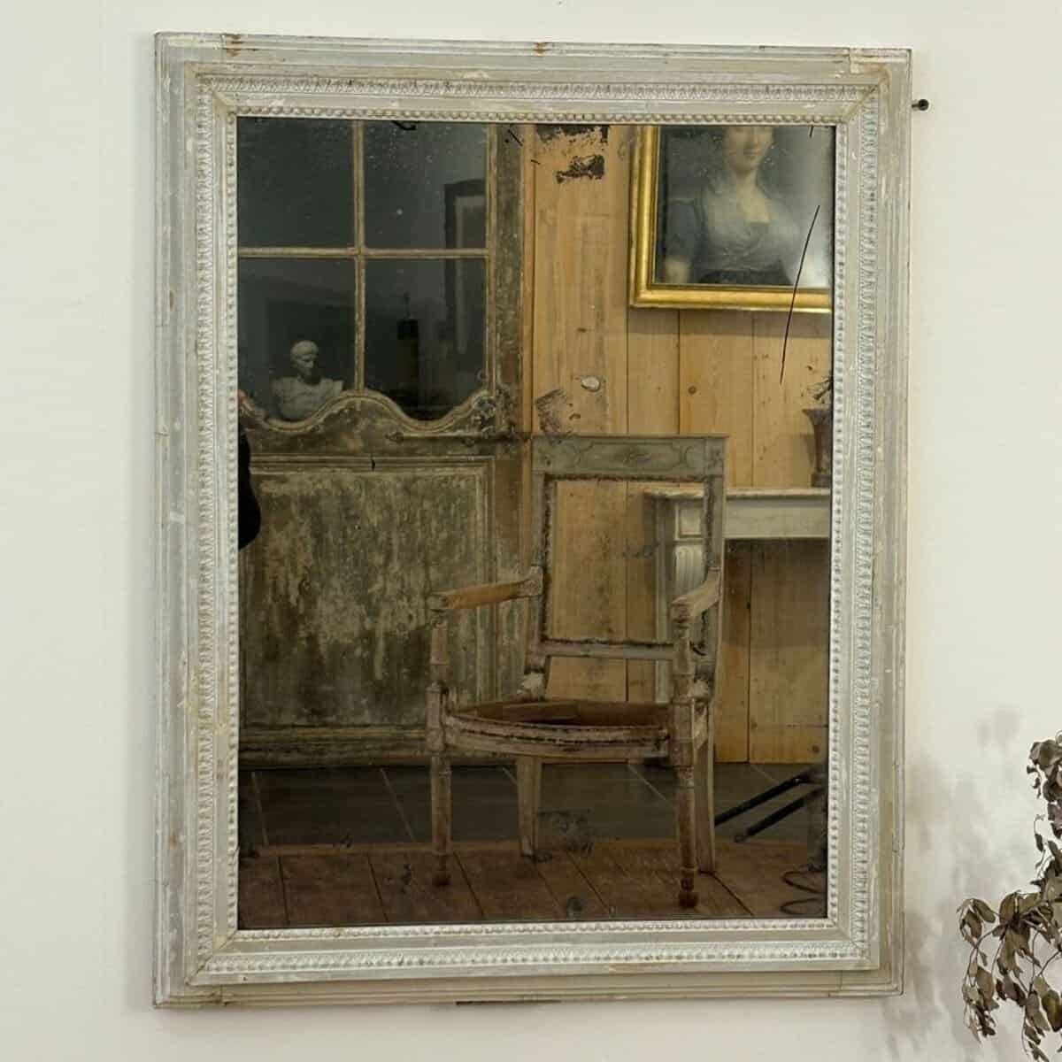 Danish 18th Century Louis XVI Wood Panel Mirror - JAA