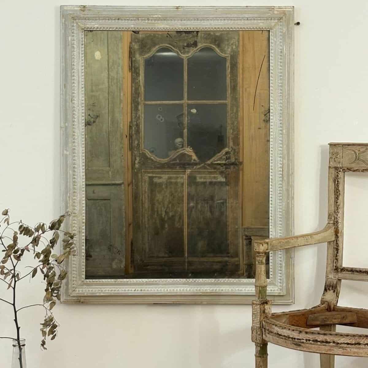 Danish 18th Century Louis XVI Wood Panel Mirror - JAA