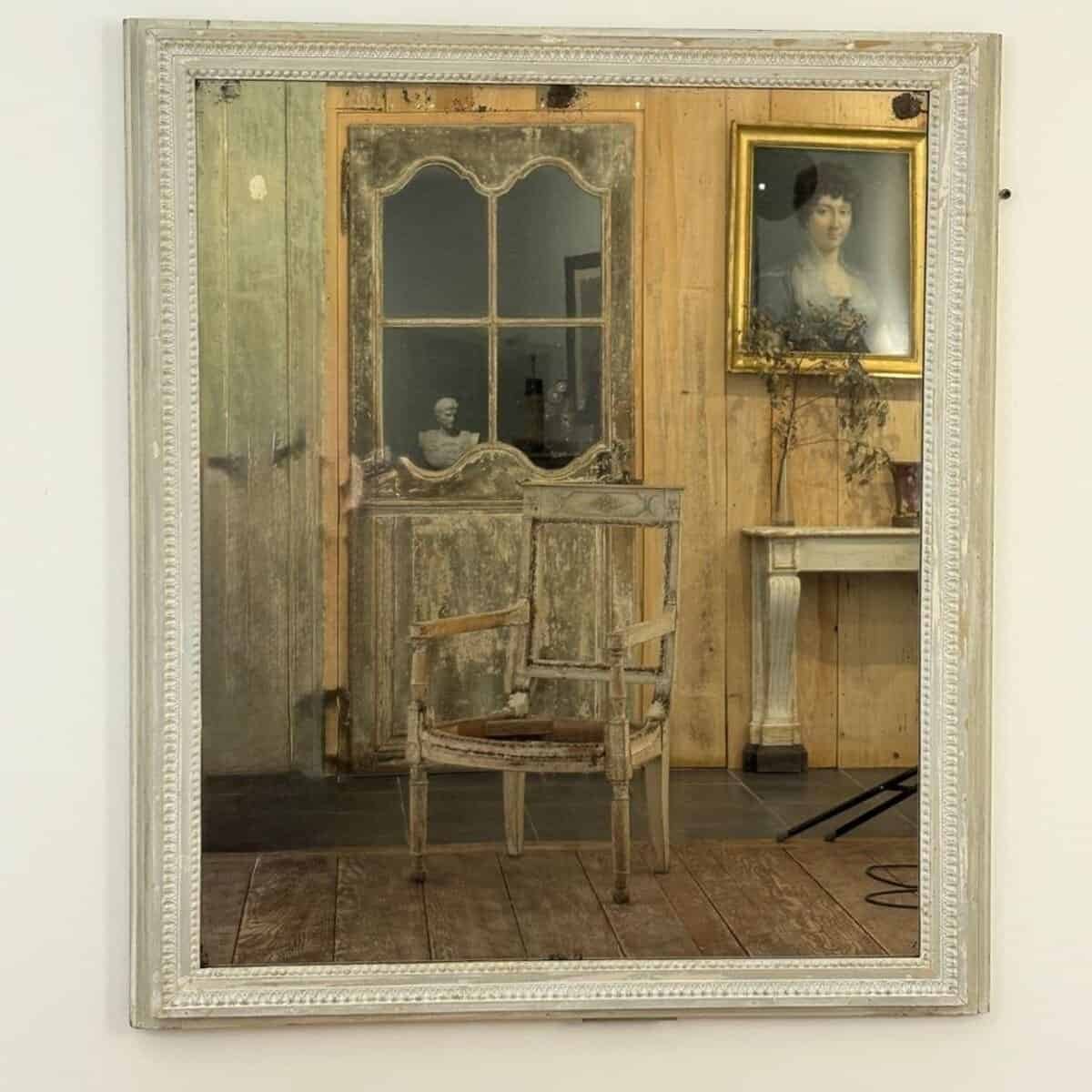 Danish 18th Century Louis XVI Wood Panel Mirror - JAA