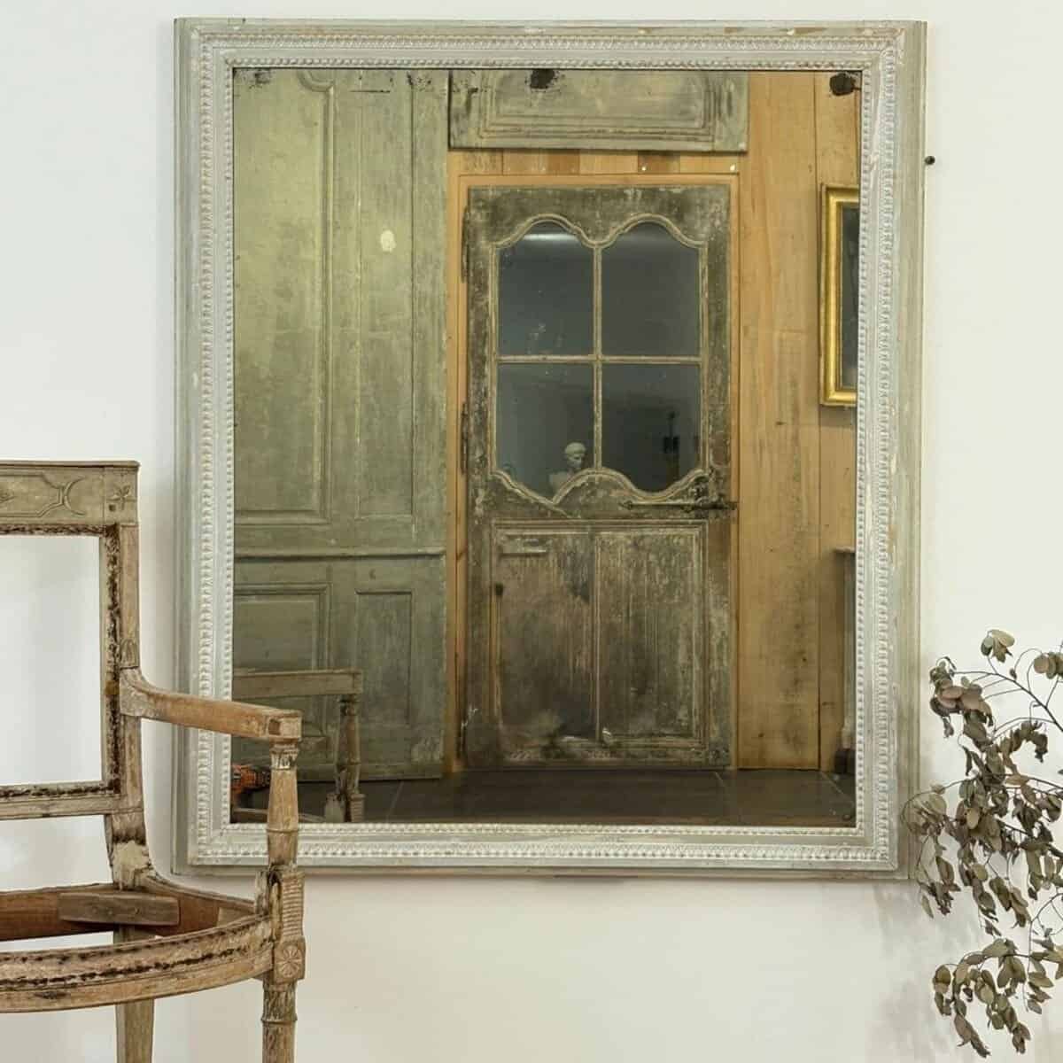Danish 18th Century Louis XVI Wood Panel Mirror - JAA
