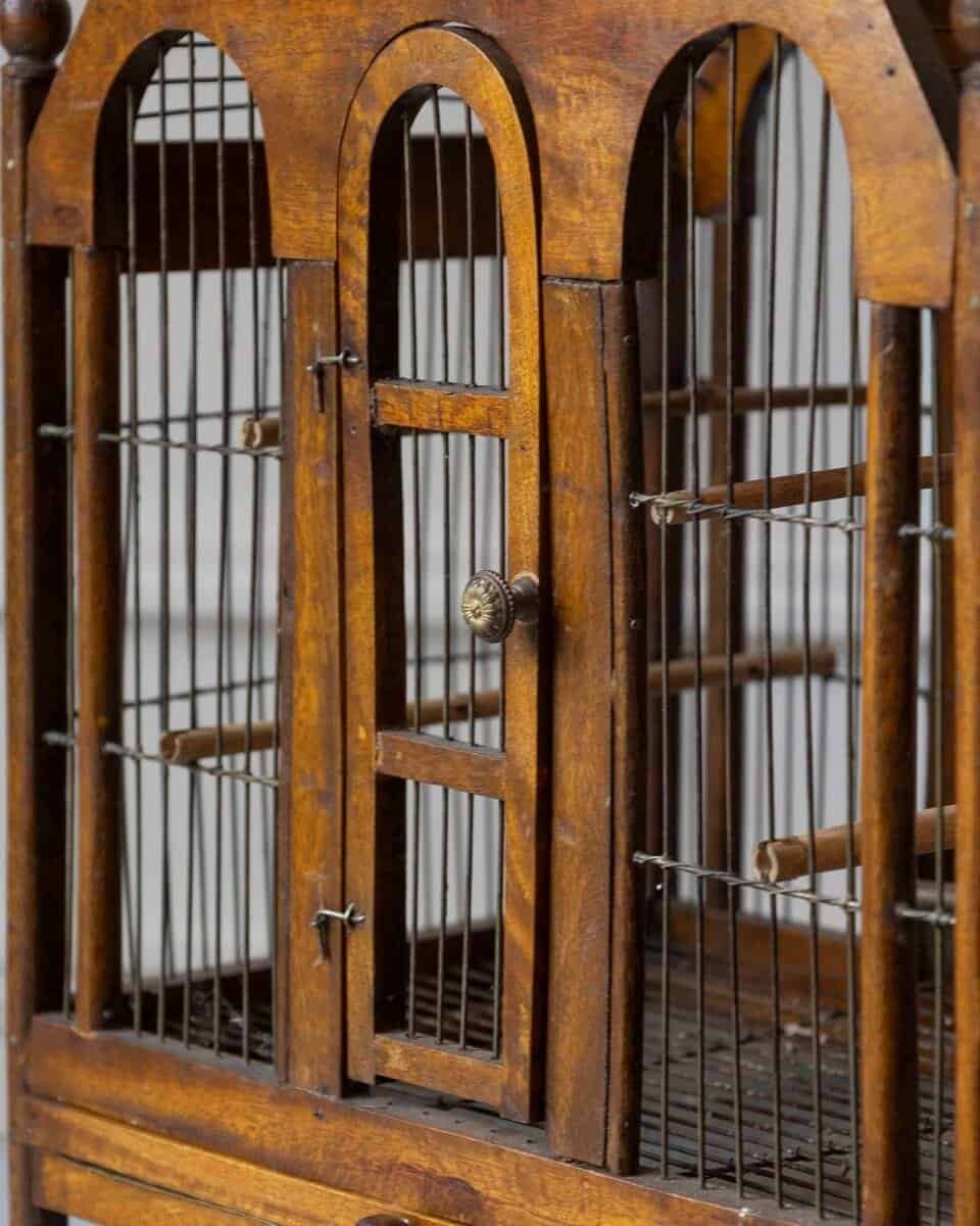 French 19th Century Architectural Pagoda-Form Birdcage with Original Patina - JAA