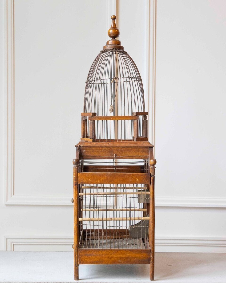 French 19th Century Architectural Pagoda-Form Birdcage with Original Patina - JAA