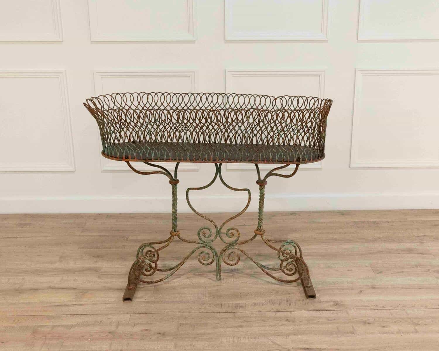 French 19th Century Napoleon III Wrought Iron Garden Planter - JAA