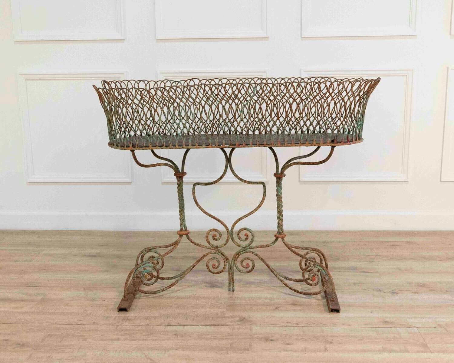 French 19th Century Napoleon III Wrought Iron Garden Planter - JAA
