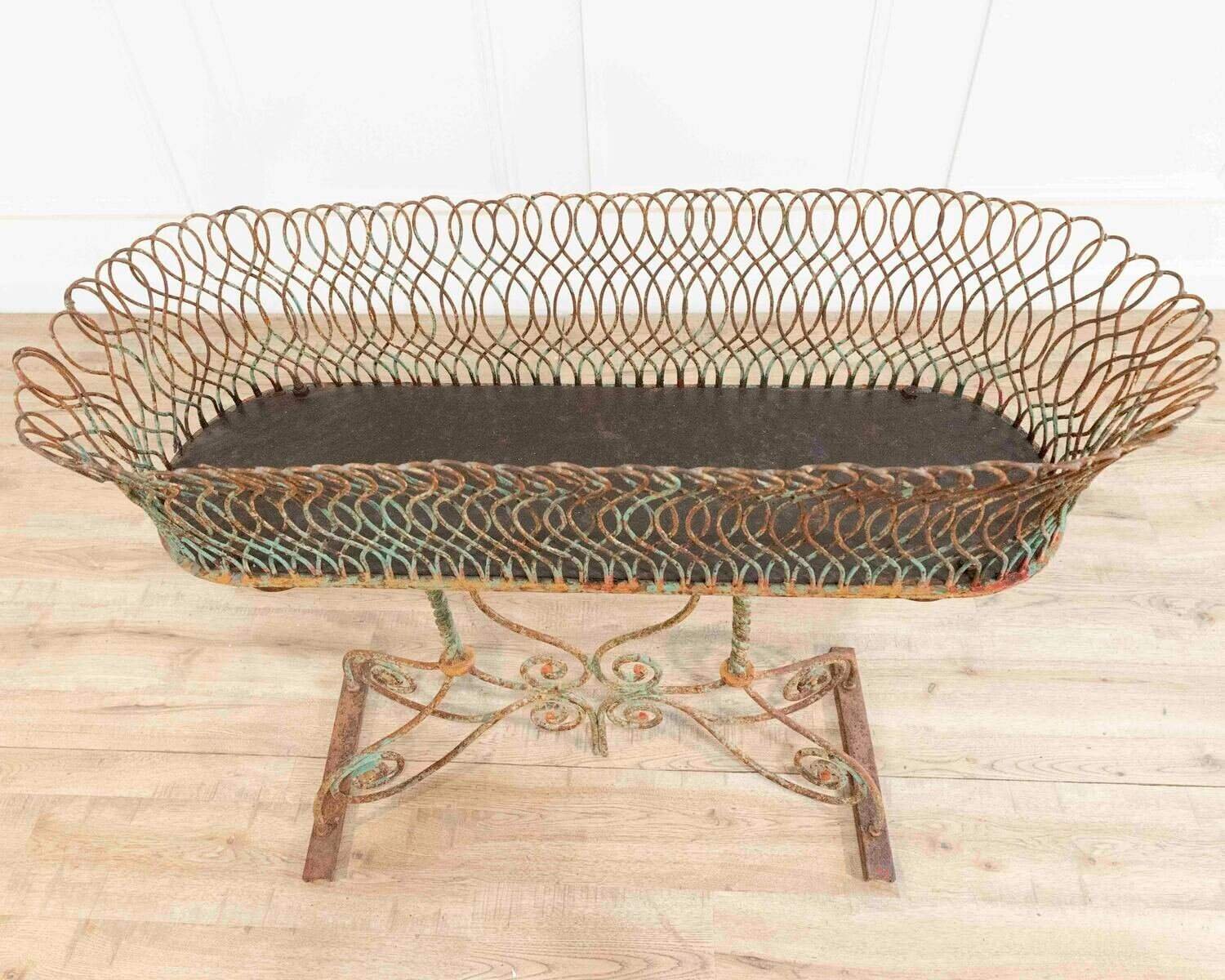 French 19th Century Napoleon III Wrought Iron Garden Planter - JAA