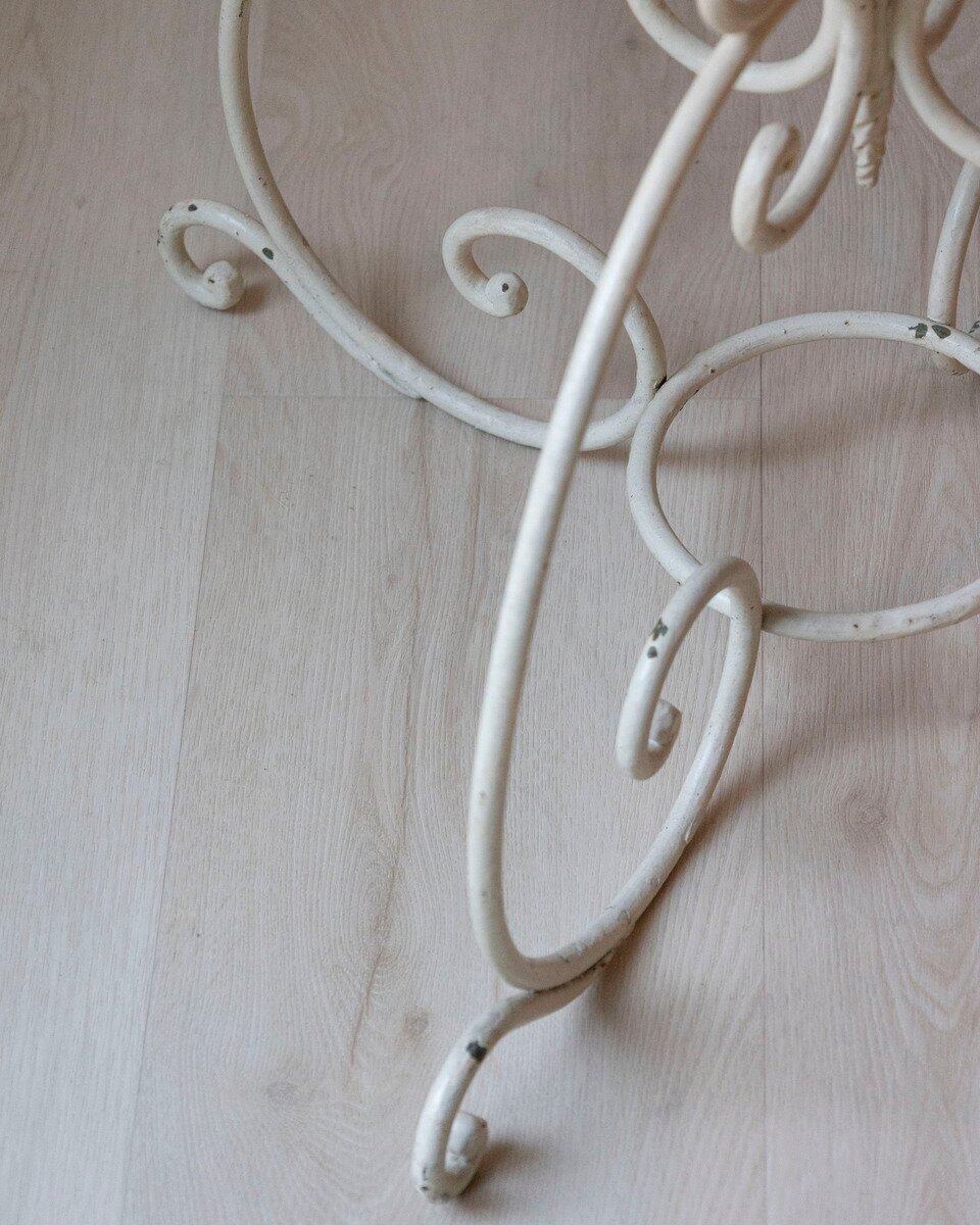 French Early 20th Century Wrought Iron Two-Tier Planter with Braided Wire Details - JAA