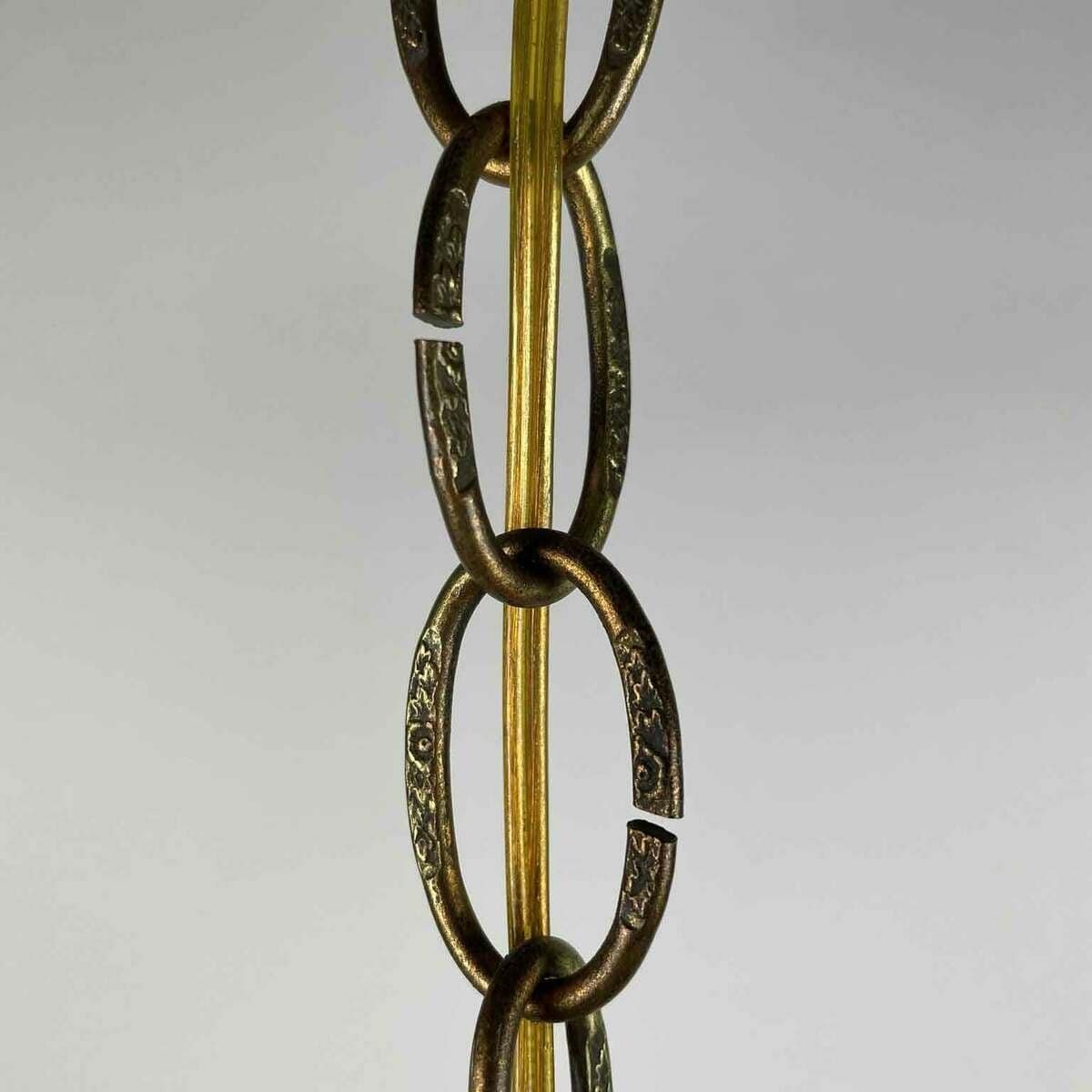 French Bronze Crystal Beaded Basket Chandelier Early 1900s - JAA