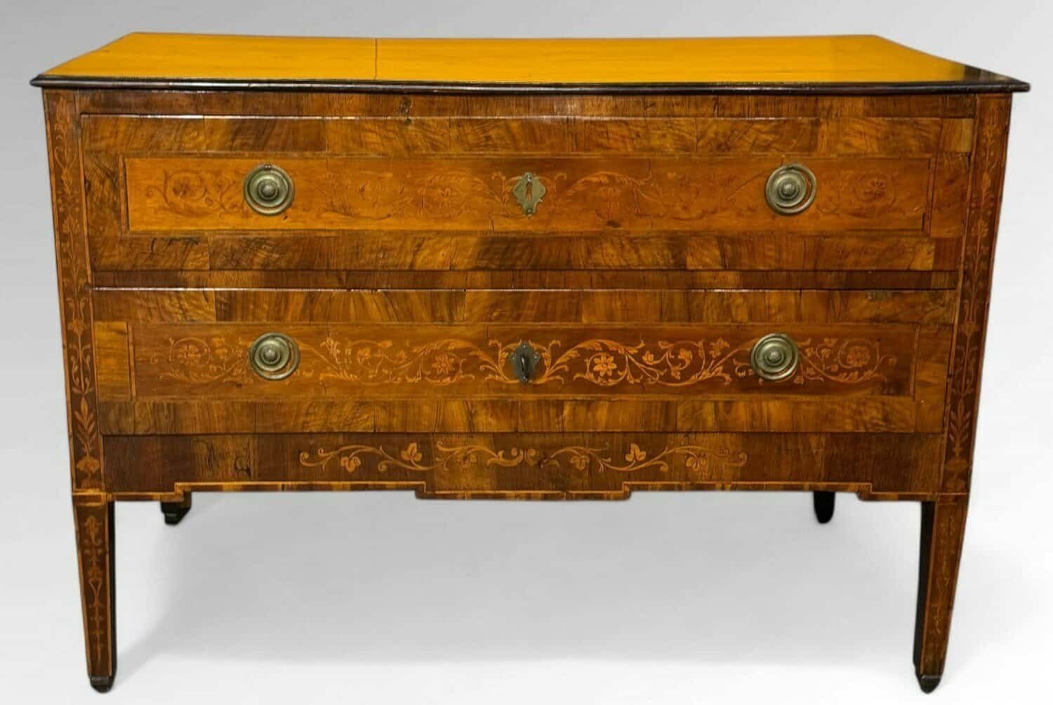 Antique Louis XVI Inlaid Chest Of Drawers - JAA