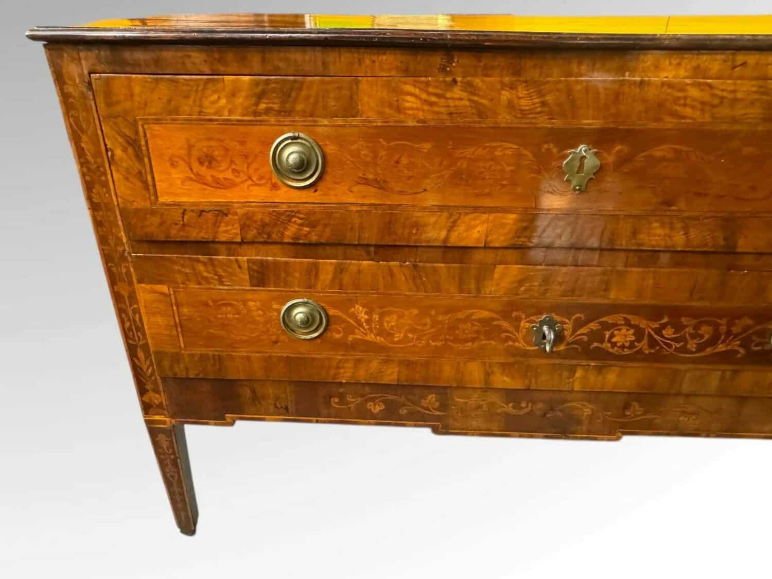 Antique Louis XVI Inlaid Chest Of Drawers - JAA