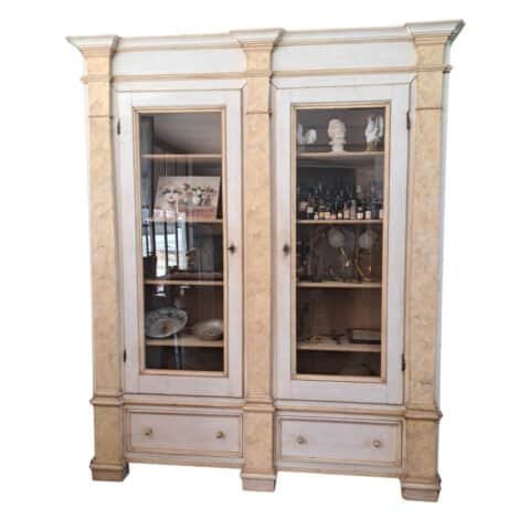 19th Century Empire-Style Lacquered Bookcase — Italian Grand Library