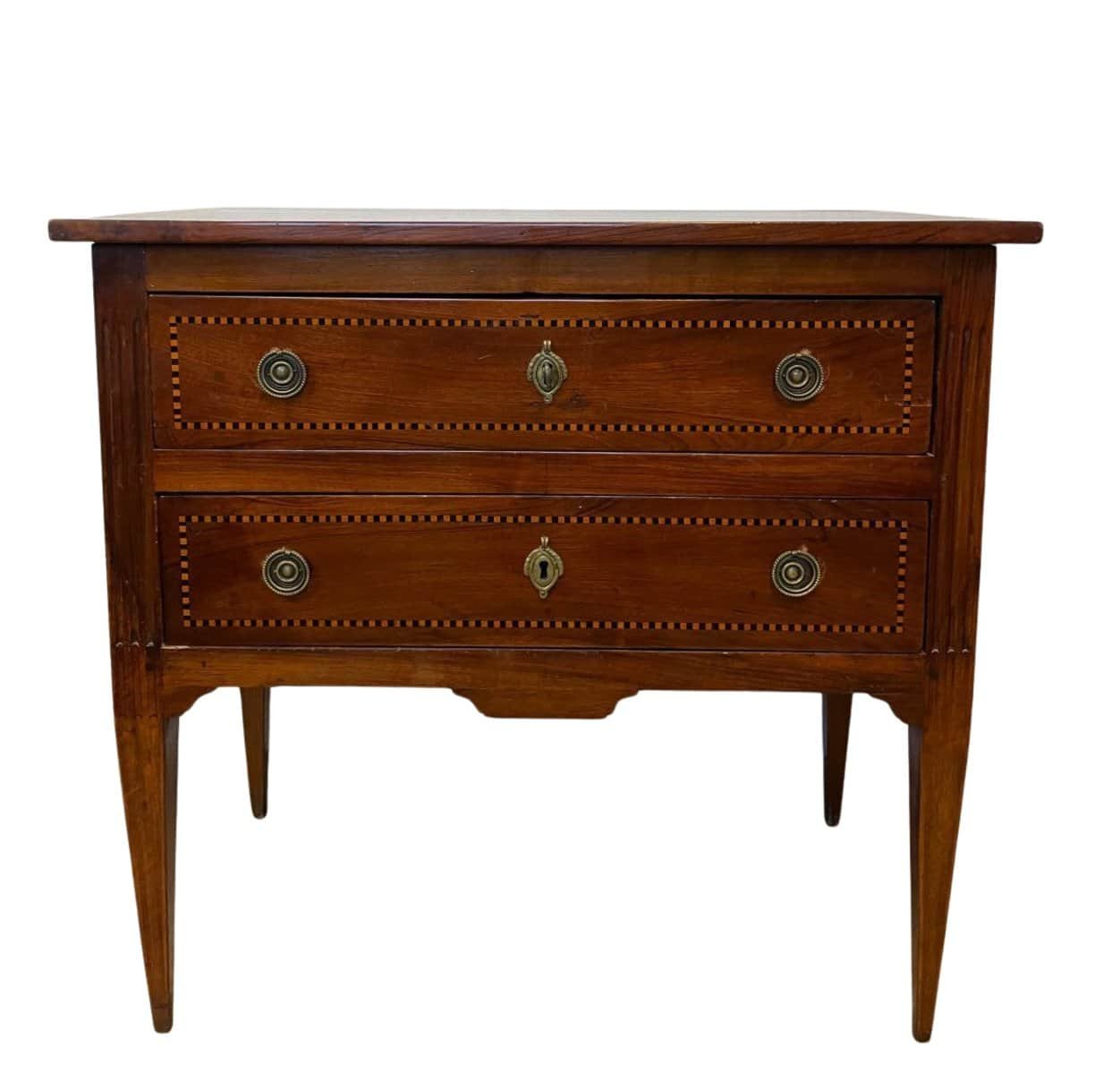 18th Century Louis XVI Style Walnut Commode with Marquetry Frieze
