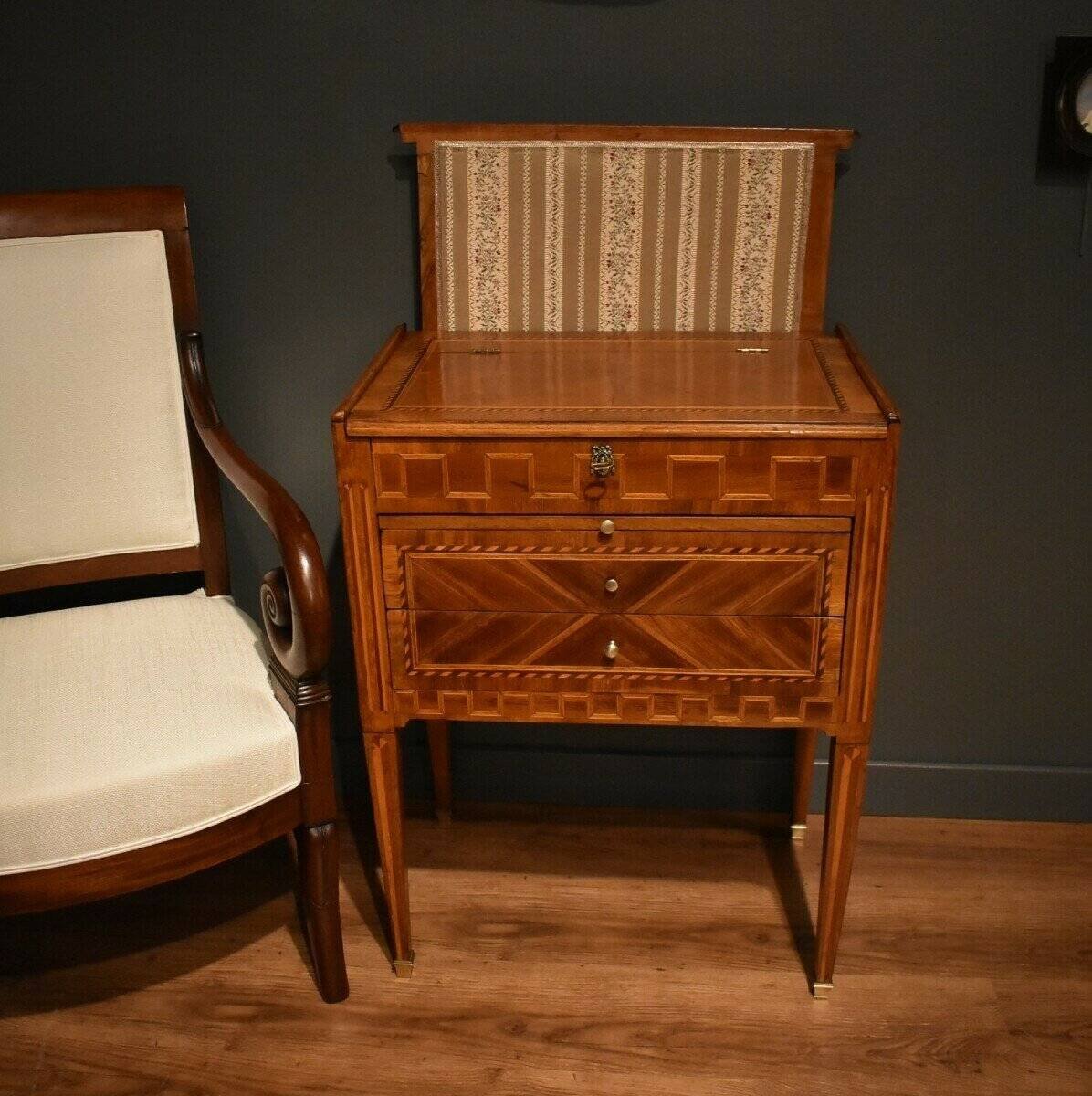 Louis XVI Marquetry Chiffonier Table - JAA