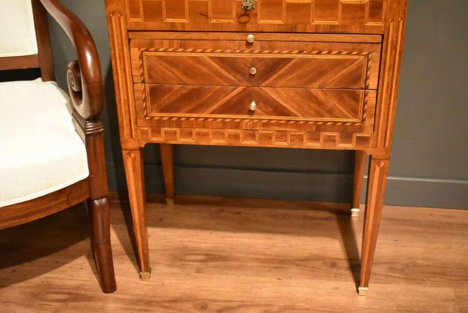 Louis XVI Marquetry Chiffonier Table - JAA