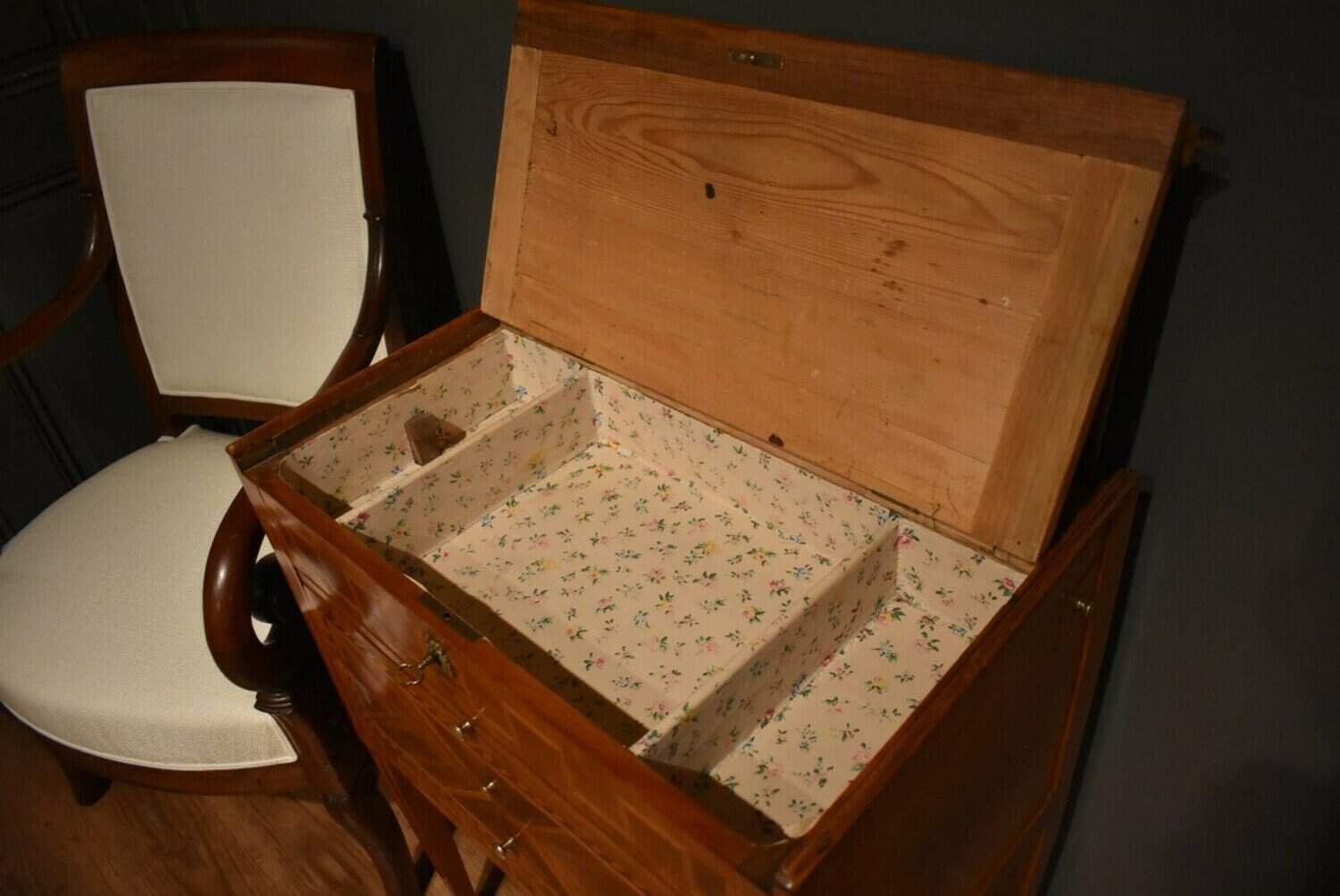 Louis XVI Marquetry Chiffonier Table - JAA