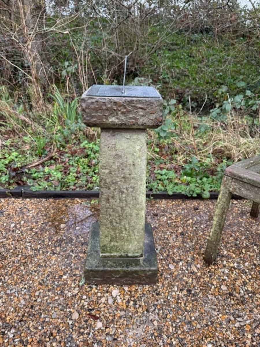 English Mid-20th Century Carved Sandstone Garden Sundial - JAA