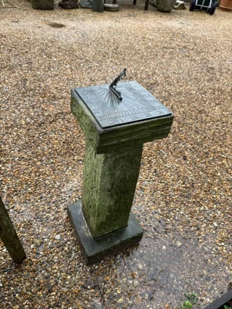 English Mid-20th Century Carved Sandstone Garden Sundial - JAA