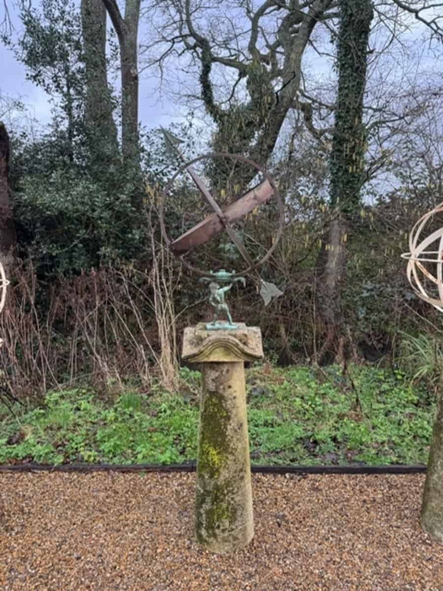 Swedish Mid-20th Century Armillary on Limestone Column - JAA