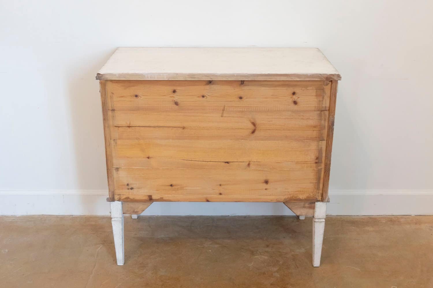 Gustavian Style 19th Century Painted Swedish Chests with Carved Greek Key Frieze - JAA