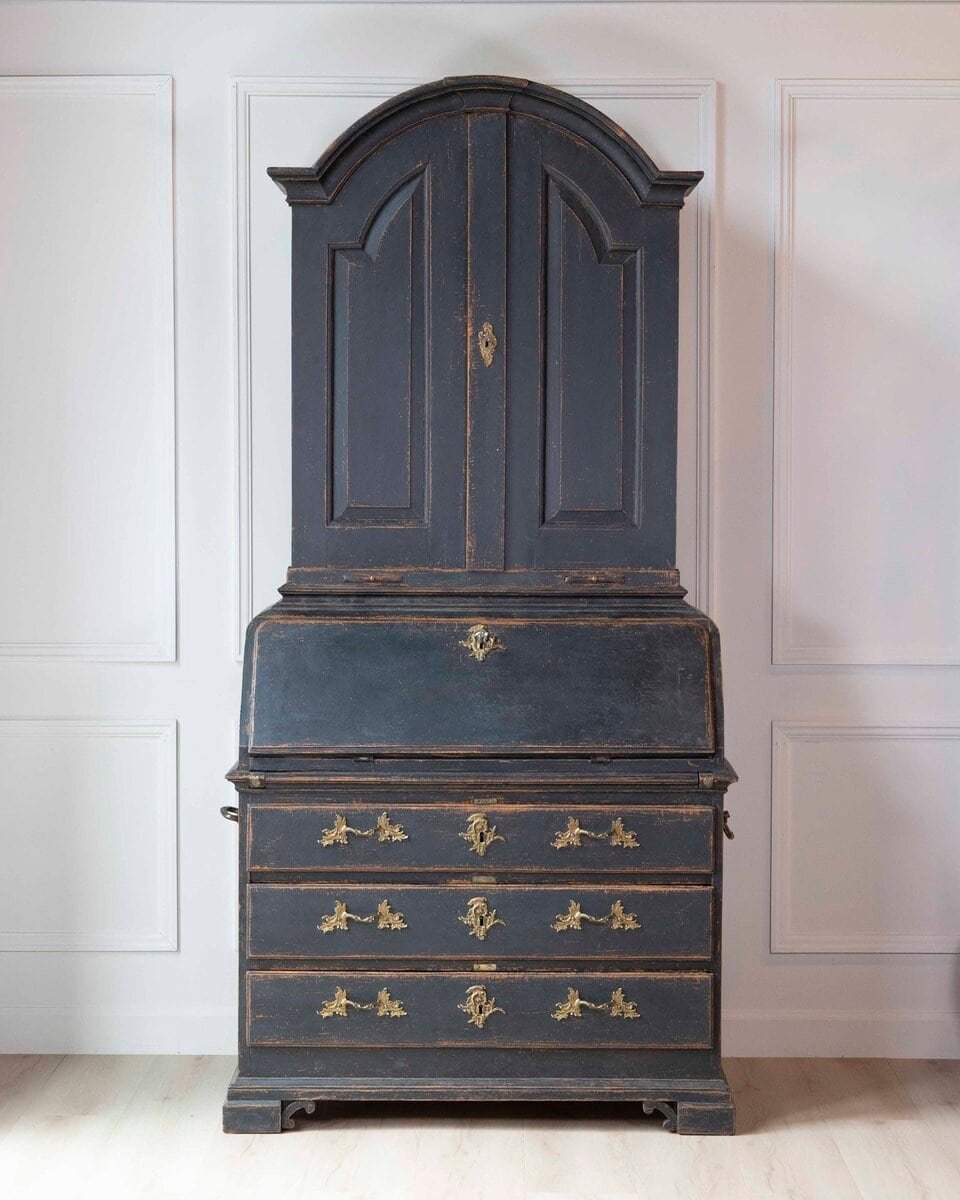 Swedish 18th Century Black-Painted Bureau - JAA
