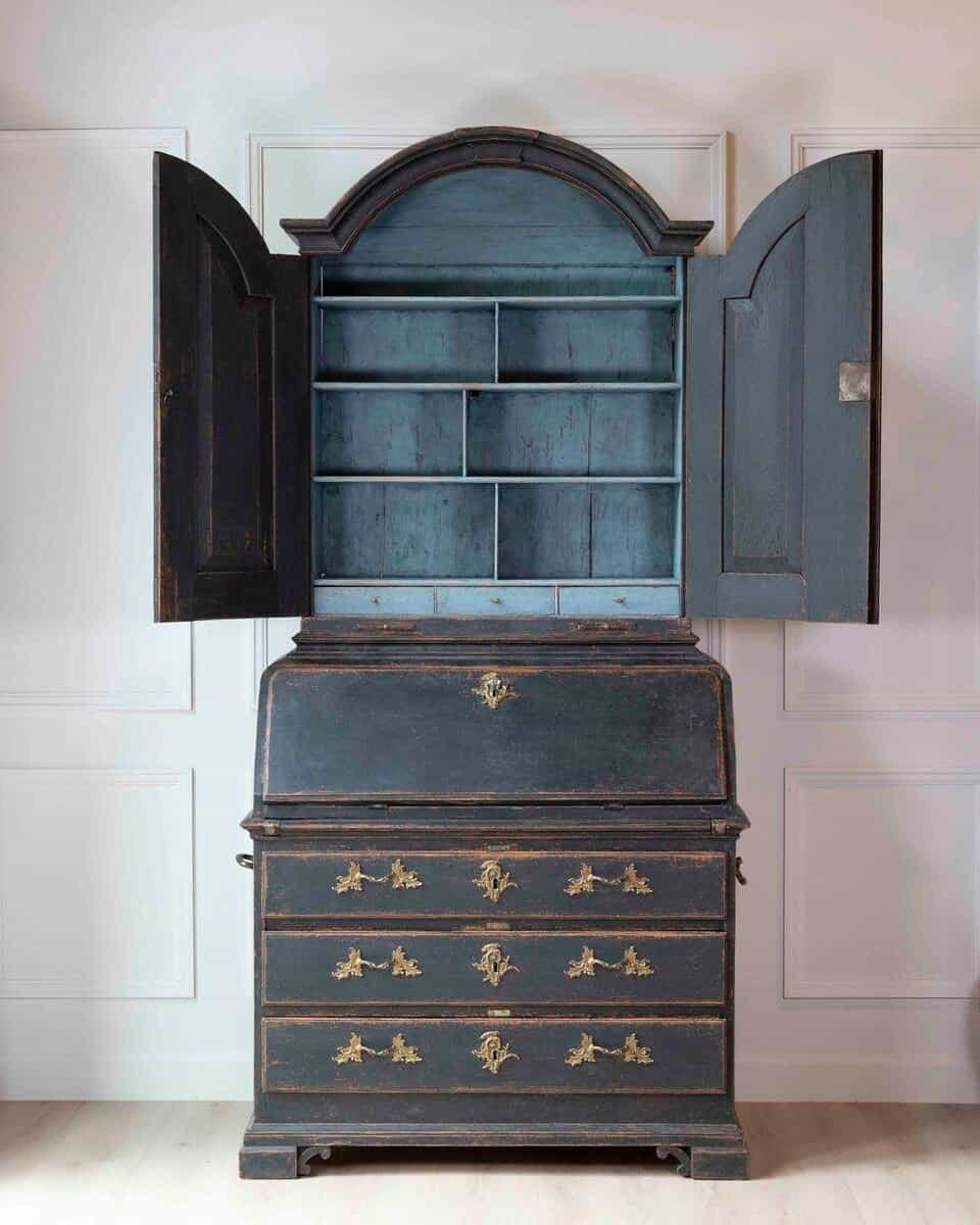 Swedish 18th Century Black-Painted Bureau - JAA