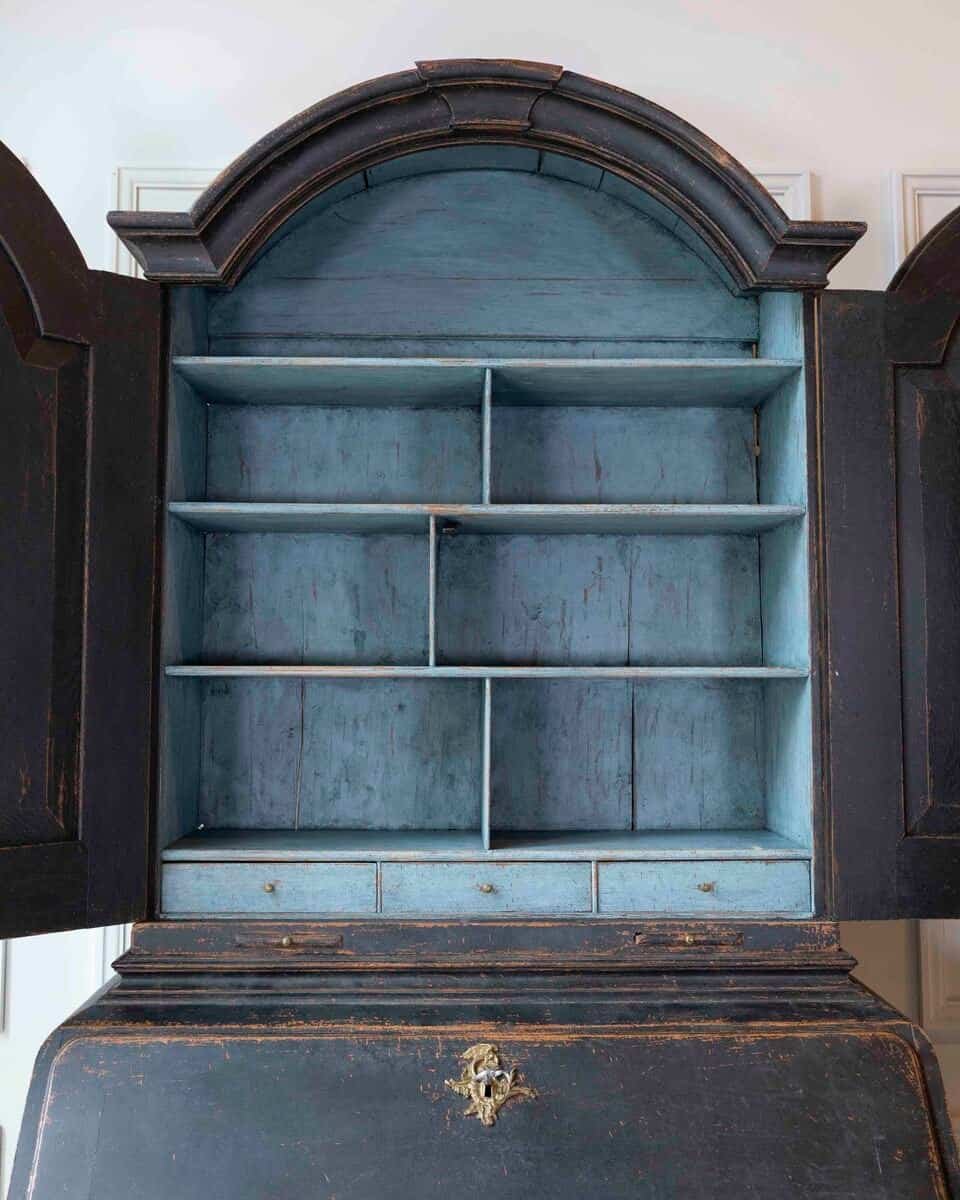 Swedish 18th Century Black-Painted Bureau - JAA