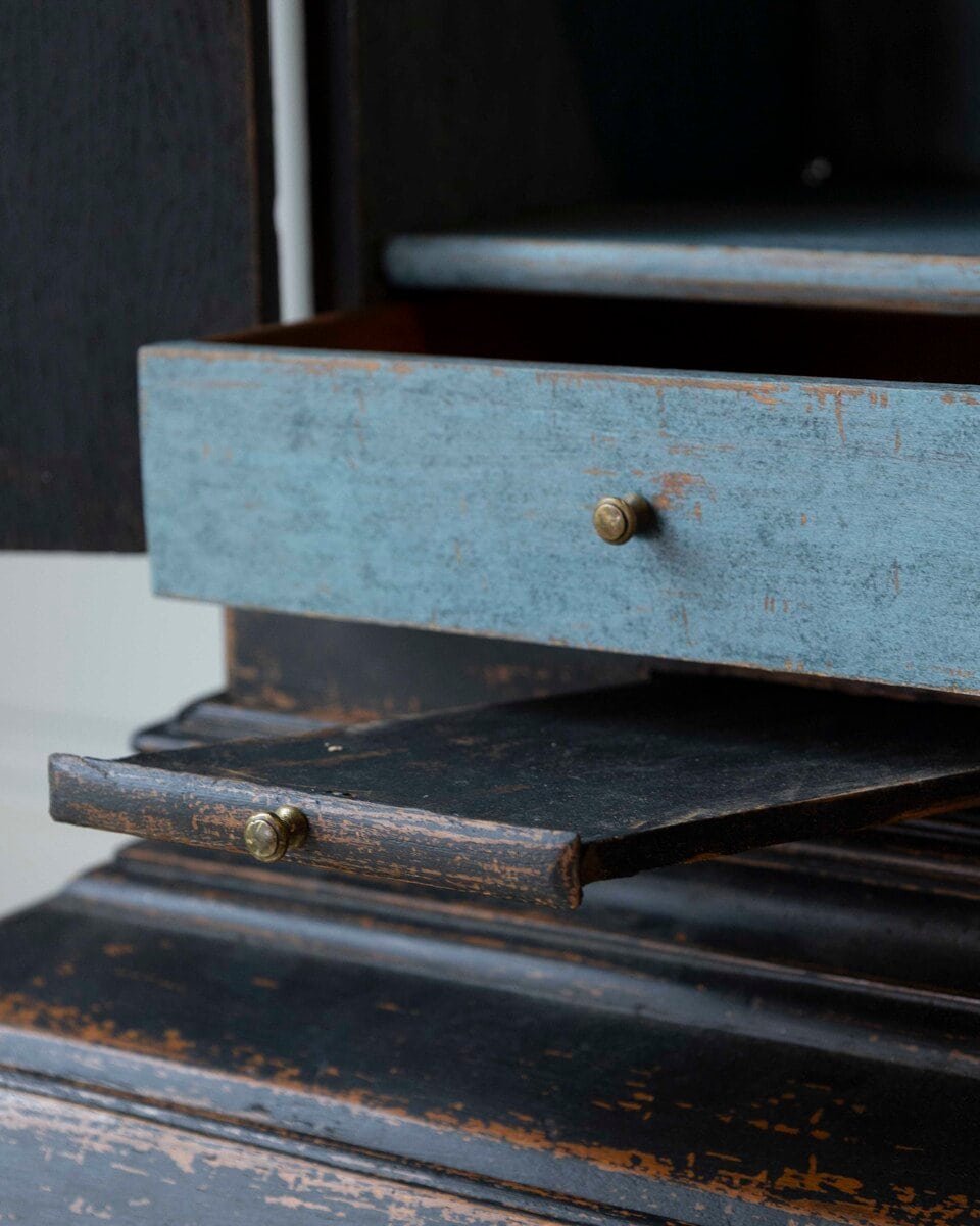 Swedish 18th Century Black-Painted Bureau - JAA