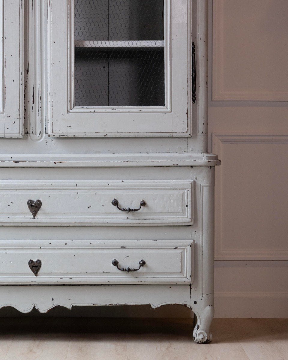 Southwestern French 1760s Louis XV Buffet à Deux-Corps with Chicken Wire Doors - JAA