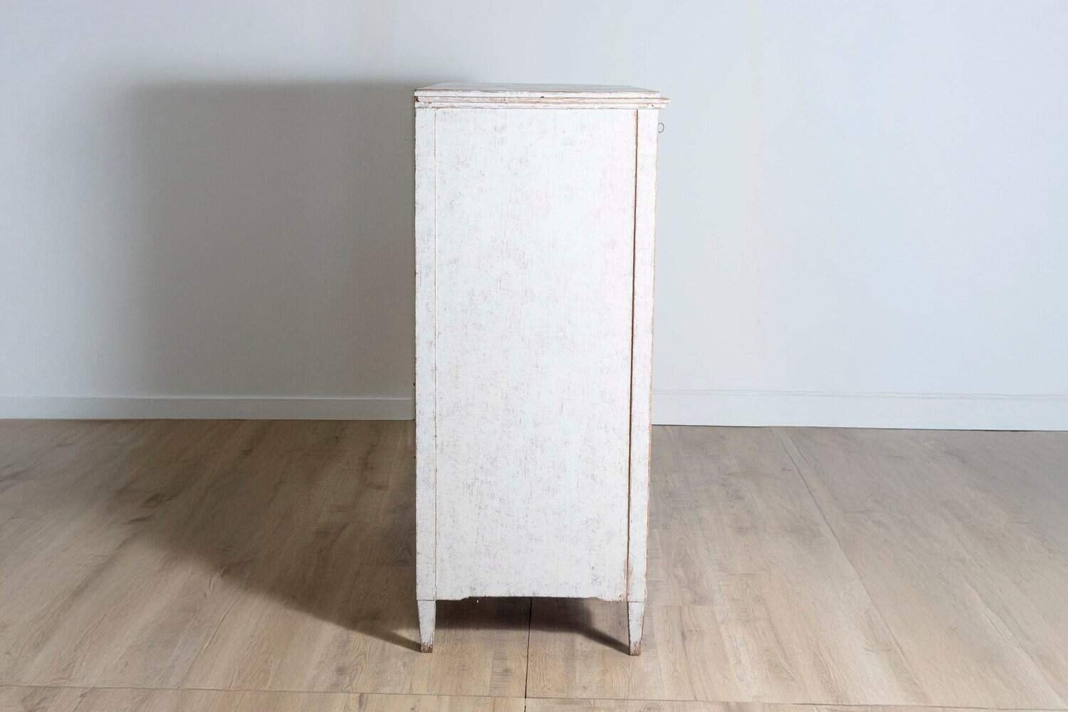 1780s Gustavian Period Swedish Grey Painted Drop-Front Secretary with Drawers - JAA