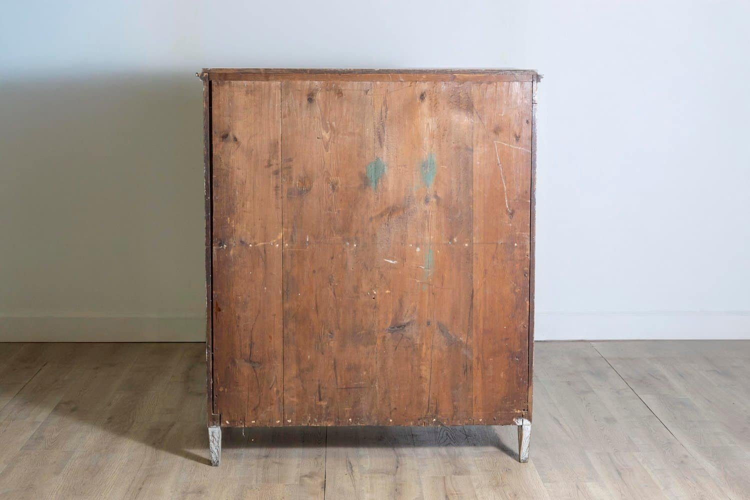 1780s Gustavian Period Swedish Grey Painted Drop-Front Secretary with Drawers - JAA