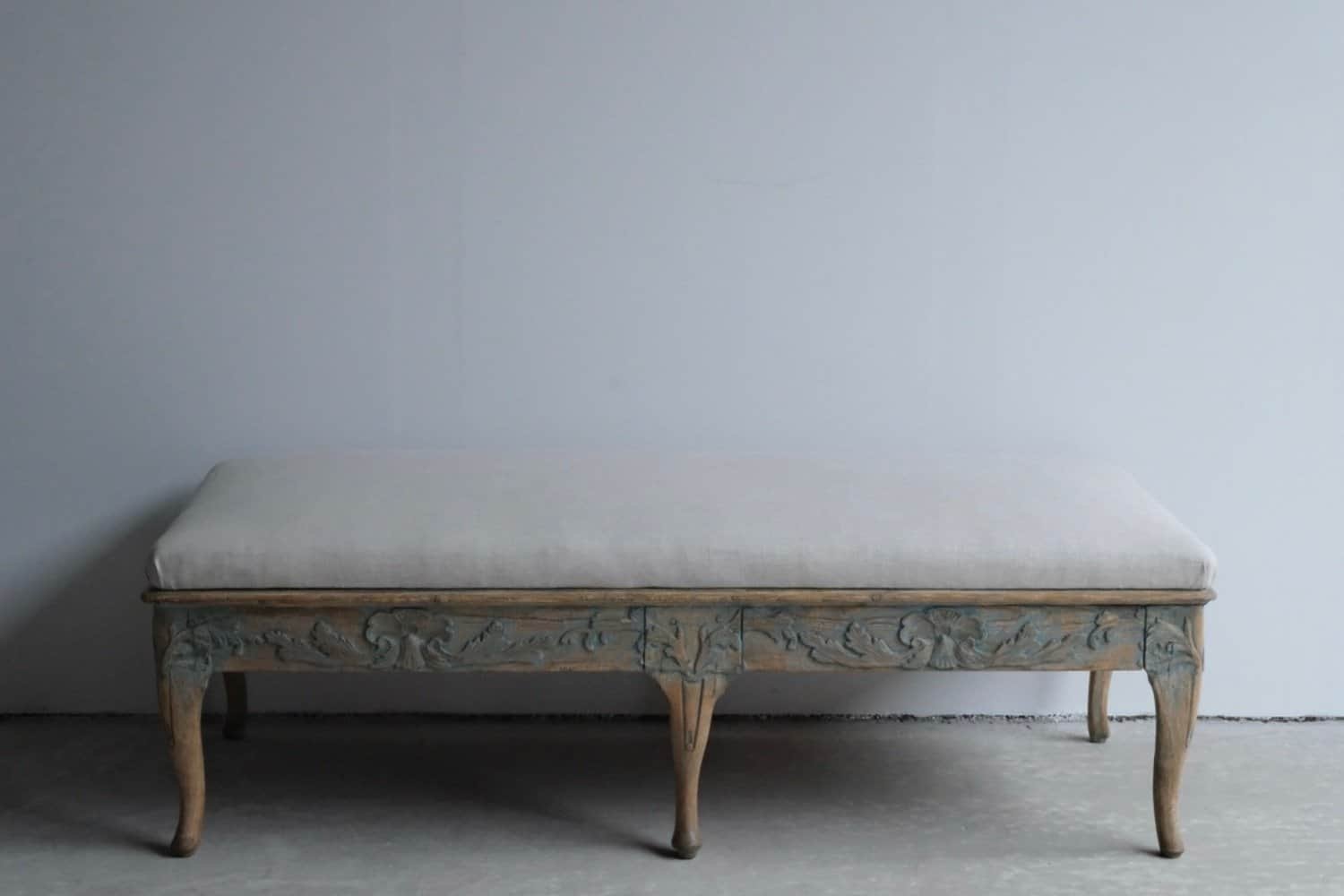 Swedish 18th Century Rococo Bench, c.1770 - JAA